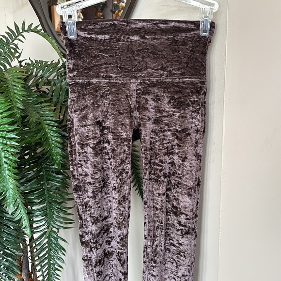 Lululemon Wunder Lounge High-Rise Tight 28" Crushed Velvet Special Edition Brown - Picture 3 of 16